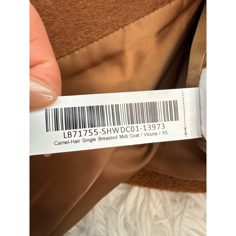 Quince Italian Wool Camel Hair Single Breasted Midi Coat Women's XS NWT - Picture 15 of 16